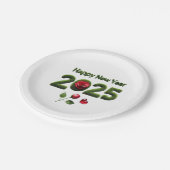 Frohes neues Jahr 2025 Pappteller (Schrägansicht)