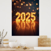 Frohes neues Jahr 2025 Poster (Küche)