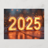 Frohes neues Jahr 2025 Postkarte (Vorderseite)
