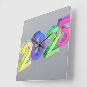 Frohes neues Jahr 2025 Quadratische Wanduhr (Winkel)