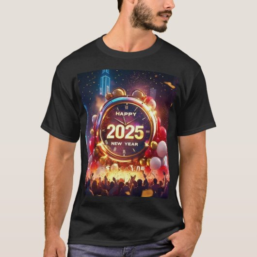 Frohes neues Jahr 2025 T-Shirt (Vorderseite)