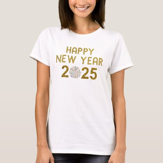 Frohes neues Jahr 2025 T-Shirt (Vorderseite)