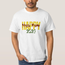 Frohes neues Jahr 2025 T - Shirt der Männer