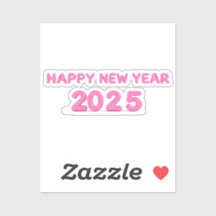 Frohes neues Jahr 2025 - transparenter Hintergrund Aufkleber