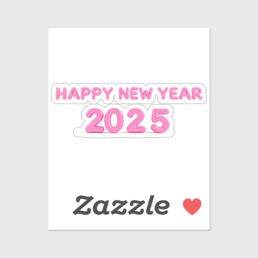 Frohes neues Jahr 2025 - transparenter Hintergrund Aufkleber (Blatt)