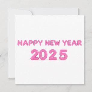 Frohes Neues Jahr 2025 transparenter Hintergrund Feiertagskarte