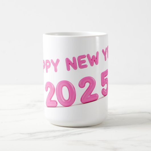 Frohes neues Jahr 2025 - transparenter Hintergrund Kaffeetasse (Mittel)
