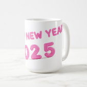 Frohes neues Jahr 2025 - transparenter Hintergrund Kaffeetasse (VorderseiteRechts)