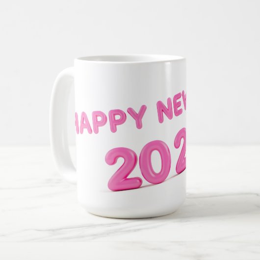 Frohes neues Jahr 2025 - transparenter Hintergrund Kaffeetasse (Vorderseite Links)