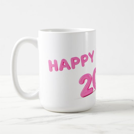 Frohes neues Jahr 2025 - transparenter Hintergrund Kaffeetasse (Links)