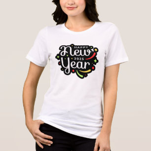 Frohes neues Jahr 2025 Typografie-T - Shirt- Tri-Blend Shirt
