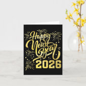 Frohes neues Jahr 2026 _2 Karte (Gelbe Blume)