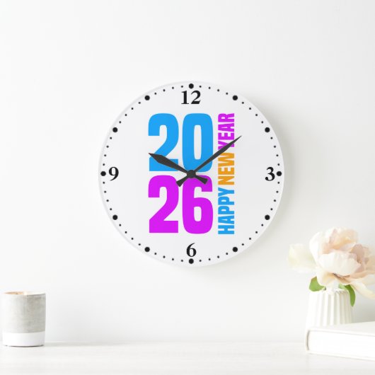 Frohes neues Jahr 2026-34568 Große Wanduhr (Zuhause)