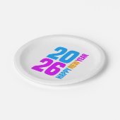 Frohes neues Jahr 2026-34568 Pappteller (Schrägansicht)