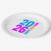 Frohes neues Jahr 2026-34568 Pappteller (Schrägansicht)