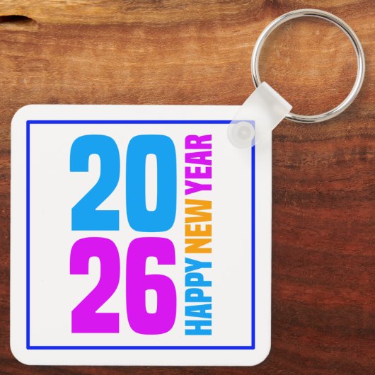 Frohes neues Jahr 2026-34568 T - Shirt Schlüsselanhänger (Rückseite)