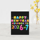 Frohes Neues Jahr 2026-7 Lustig 67 Neujahr 67 Silv Karte (Gelbe Blume)