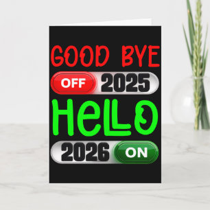 Frohes Neues Jahr 2026 Auf Wiedersehen 2025 Hallo Karte
