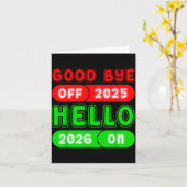 Frohes Neues Jahr 2026 Auf Wiedersehen 2025 Hallo  Karte (Gelbe Blume)