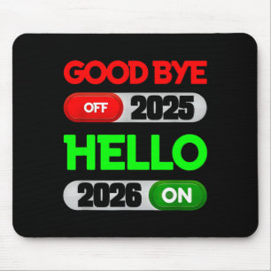Frohes neues Jahr 2026 Auf Wiedersehen 2025 Hallo Mousepad
