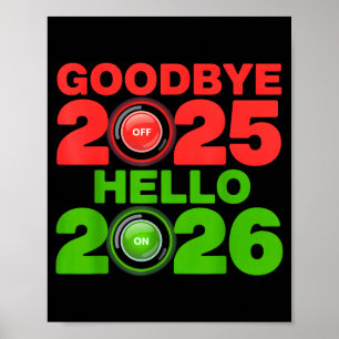 Frohes Neues Jahr 2026 Auf Wiedersehen 2025 Hallo Poster