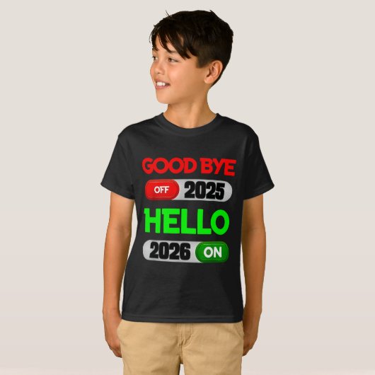 Frohes Neues Jahr 2026 Auf Wiedersehen 2025 Hallo T-Shirt (Vorne ganz)