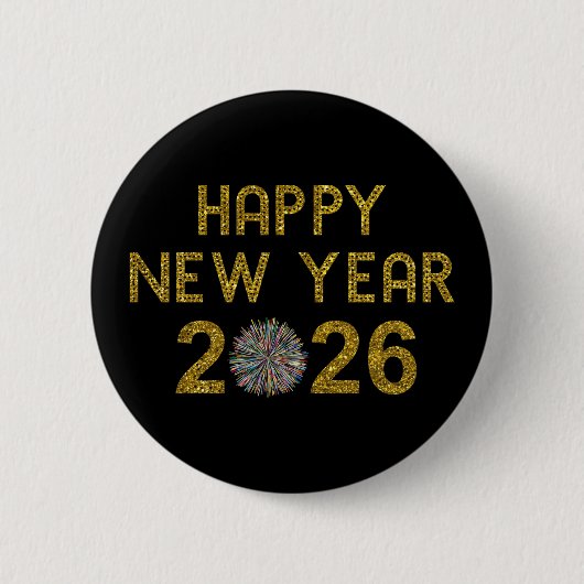 Frohes Neues Jahr 2026 Button (Vorderseite)