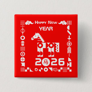 Frohes neues Jahr 2026 Button