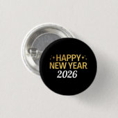 Frohes Neues Jahr 2026 Button (Vorne & Hinten)
