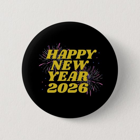 Frohes Neues Jahr 2026 Button (Vorderseite)