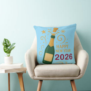 Frohes Neues Jahr 2026 Champagner Kissen 50x50cm