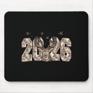 Frohes Neues Jahr 2026 Deer Buck Jagd Tarndruck Ta Mousepad
