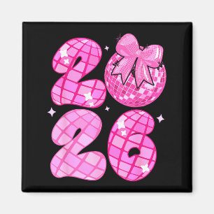 Frohes Neues Jahr 2026 Disco Ball Nk Coquette Boge Magnet