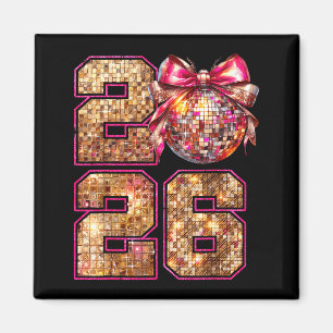 Frohes Neues Jahr 2026 Disco Ball Nk Coquette Schl Magnet