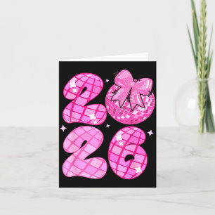 Frohes Neues Jahr 2026 Disco-Kugel Nk Coquette-Sch Karte