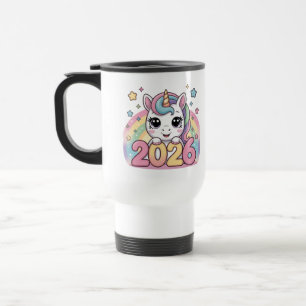 Frohes Neues Jahr 2026 Einhornliebhaber Magische V Reisebecher