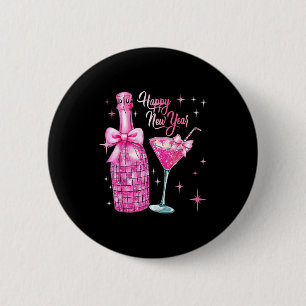 Frohes Neues Jahr 2026 Elegante Champagner-Feier Button