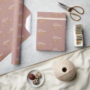 Frohes Neues Jahr 2026 Elegantes Einwickelpapier Geschenkpapier