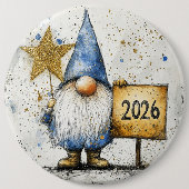 Frohes Neues Jahr, 2026, Feier Button (Vorderseite)