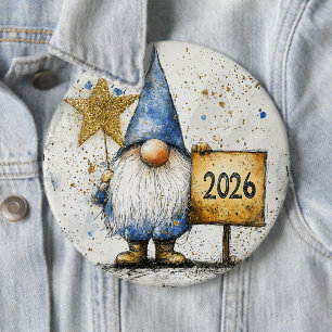 Frohes Neues Jahr, 2026, Feier Button