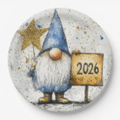 Frohes Neues Jahr, 2026, Feier Pappteller (Vorderseite)