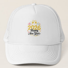 Frohes Neues Jahr 2026-Feier Trucker-Mütze Truckerkappe