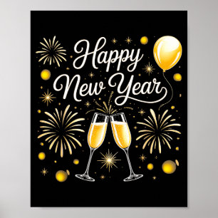 Frohes Neues Jahr 2026 Feierdesign mit Champa Poster