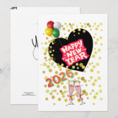 Frohes Neues Jahr 2026 Feiertagskarte (Vorne/Hinten)