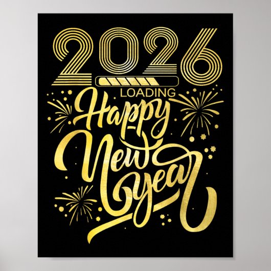 Frohes neues Jahr 2026 Feuerwerk Laden Poster (Vorne)