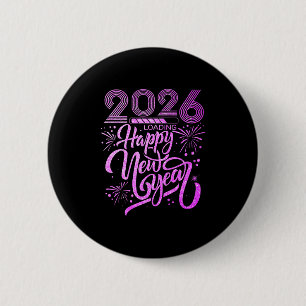 Frohes neues Jahr 2026 Feuerwerk Party Premium Button