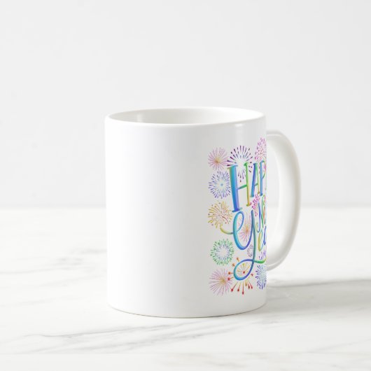 Frohes neues Jahr 2026 Feuerwerkskörper Kaffeetasse (VorderseiteRechts)