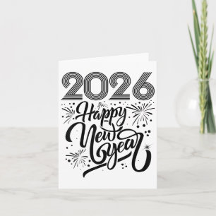Frohes neues Jahr 2026 Feuerwerkskörper Karte