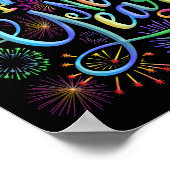 Frohes neues Jahr 2026 Feuerwerkskörper Poster (Ecke)