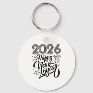 Frohes neues Jahr 2026 Feuerwerkskörper Schlüsselanhänger